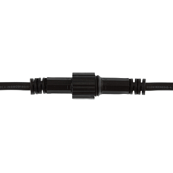 Коннектор (шнур) с проводами папа-мама, 2 pin, черный каучук NEON-NIGHT