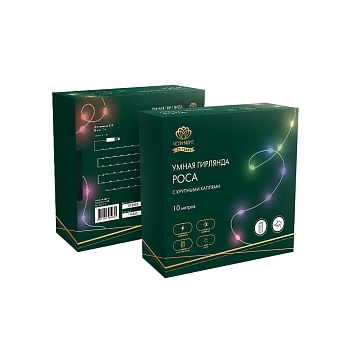Умная гирлянда Роса с крупными каплями 10м 100 LED RGB мягкий прозрачный провод IP20 USB NEON-NIGHT