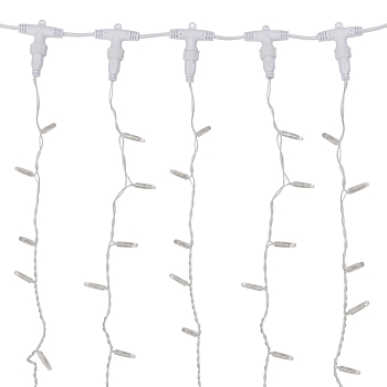 Гирлянда светодиодная Занавес 2х6м 768 LED ТЕПЛЫЙ БЕЛЫЙ прозрачный ПВХ IP65 постоянное свечение 230В нужен блок 303-500-1 NEON-NIGHT