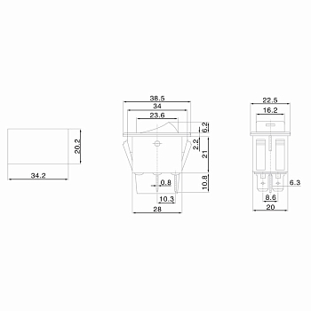 Выключатель клавишный 12В 35А (4с) ON-OFF с красной LED-подсветкой REXANT