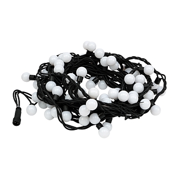 Гирлянда светодиодная Мультишарики Ø23мм 10м 80 LED БЕЛЫЙ черный каучук IP67 постоянное свечение 230В нужен блок 315-000 NEON-NIGHT