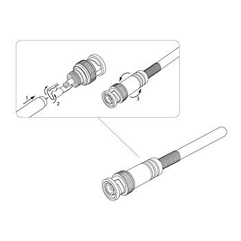 Разъем BNC штекер под пайку с пружиной металл (универсальный) REXANT