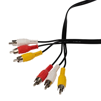 Шнур 3 RCA - 3 RCA, 5м, черный REXANT