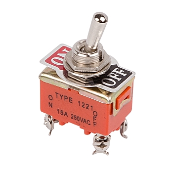 Тумблер 250V 15А (4c) ON-OFF двухполюсный  (KN-201)  REXANT (в упак. 1шт.)