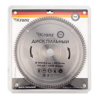 Диск пильный 305 мм х 100 зуб х 32/30 мм KRANZ