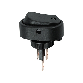 Выключатель клавишный овальный 12В 30А (3с) ON-OFF черный с зеленой LED-подсветкой REXANT