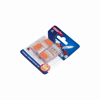 Универсальная компактная клемма СМК 221-413, 3-проводная до 4,0 мм² (блистер 10 шт./уп.) REXANT