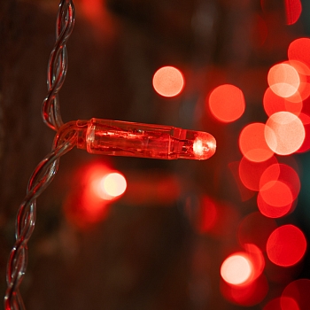 Гирлянда светодиодная Занавес 2х1,5м 192 LED КРАСНЫЙ прозрачный ПВХ IP65 постоянное свечение 230В блок в комплекте NEON-NIGHT