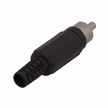 Разъем штекер RCA чёрный пайка REXANT