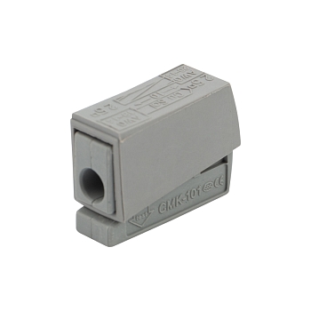 Строительно-монтажная клемма СМК 224-101 для светильника на 1 проводник (1,0-2,5)/(0,5-2,5) мм², серая (10 шт./уп.) REXANT