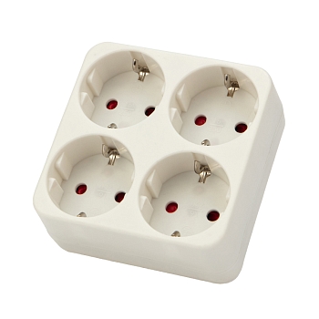 Четверник электрический 16А с/з белый REXANT