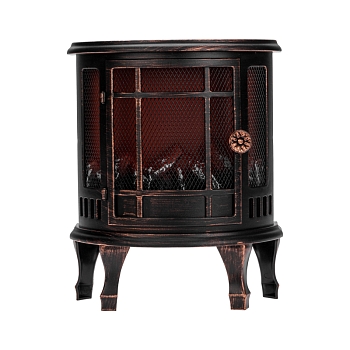 Светодиодный камин Винтаж мини с эффектом живого огня 24.8х12.7х30 см, батарейки 3хС (не в комплекте), с USB, бронзовый