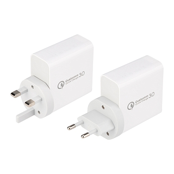 Сетевое зарядное устройство для iPhone/iPad REXANT 2xUSB+USB Type-С, переходник + адаптер, 48W белое