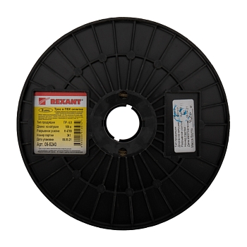 Трос стальной в ПВХ оплетке d=4,0мм, прозрачный (бухта 100м) REXANT