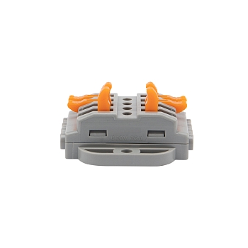 Клемма СМК 222-424P проходная 4 полюса, с монтажной площадкой (0,08-4 мм²), серая (25 шт./уп.) REXANT