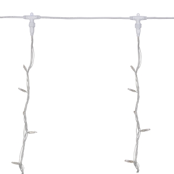 Гирлянда светодиодная Занавес 2х3м 240 LED БЕЛЫЙ прозрачный ПВХ IP65 эффект водопада 24В не соединяется трансформатор в комплекте NEON-NIGHT