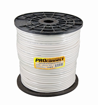 Кабель КВК-В-2+2x0,75 мм² (Cu/CCA) (96) белый, 200 м, PROconnect