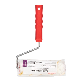 Валик полиамид белый с желтой полосой, ворс 11 мм, ширина ролика 180 мм, Ø 42 мм, бюгель 8 мм, серия «Мастер» REXANT