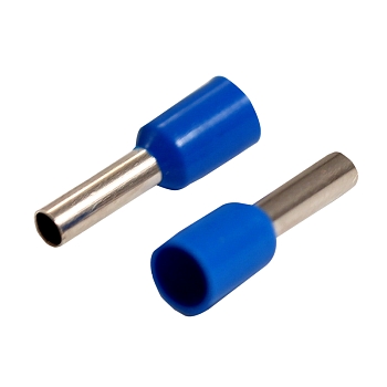 Наконечник штыревой втулочный изолированный F-8 мм 2.5 мм² (НШВи 2.5-8) синий REXANT
