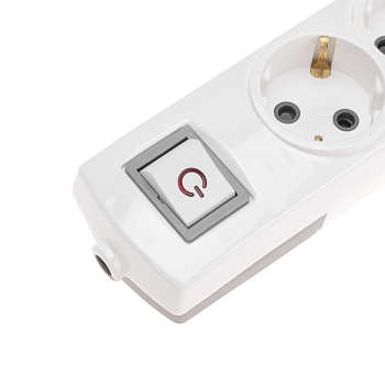 Колодка PREMIUM 3 гнезда, с/з, с выключателем, белый REXANT