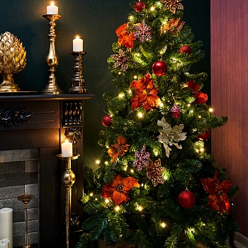 Гирлянда Твинкл Лайт 15 м, темно-зеленый ПВХ, 120 LED, цвет ТЕПЛЫЙ БЕЛЫЙ