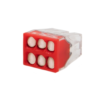 Экспресс-клемма с пастой REXANT СМК 2273-246, 6-проводная 0.5-2.5 мм², прозрачная (100 шт./уп.)