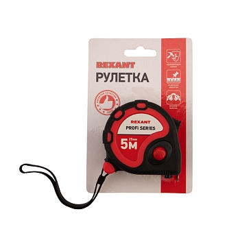 Рулетка измерительная Профи прорезиненный корпус, 5м х 25мм REXANT