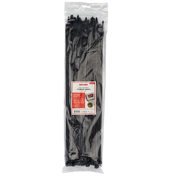 Стяжка нейлоновая Профессиональная 500x7,6мм, черная (100 шт/уп) REXANT