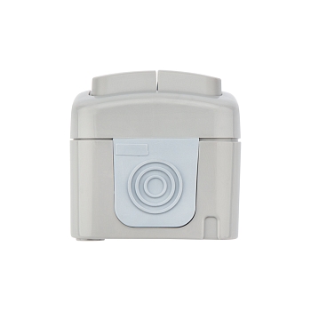 Выключатель двухклавишный Mini OG IP54 о/у, серый KRANZ