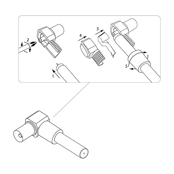 TV-разъем гнездо без пайки белый угловой REXANT