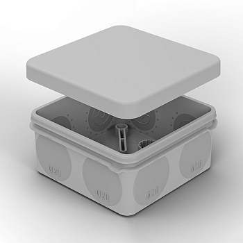 Коробка распаячная для прямого монтажа ОУ, HF, 80х80х40мм, IP67 (мембранные вводы) REXANT