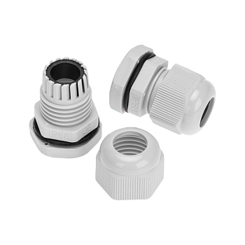 Кабельный ввод PG-11 (5-10мм) серый, комплект (2 шт/уп) REXANT