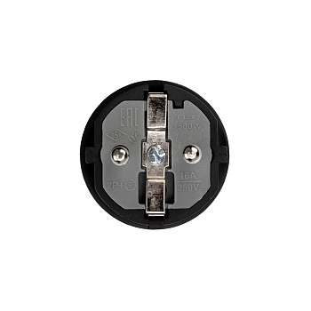 Вилка влагозащищенная прямая, с/з, 16А, IP44, каучук, черная REXANT