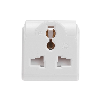 Адаптер сетевой (переходник) с универсальной на Евро вилку F/C2 «Квадрат» 10А б/з белый REXANT