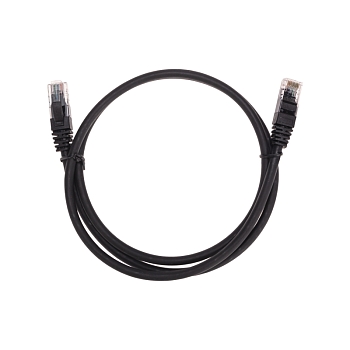 Патч-корд U/UTP, CAT 6, RJ45-RJ45, 26AWG, LSZH, черный, 1м REXANT