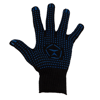 Перчатки х/б стандарт с покрытием ПВХ, размер M, 10 класс вязки, 5 нитей, черные