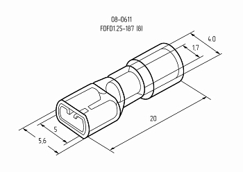 Клемма плоская полностью изолированная РППи-м 1.5-(4.8)/РпИмп 1,25-5-0,8 гнездо 5.6 мм 0.5-1.5 мм² REXANT