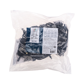 Гирлянда светодиодная Нить 20м 200 LED БЕЛЫЙ черный каучук IP67 эффект мерцания 230В соединяется нужен блок 315-000 NEON-NIGHT