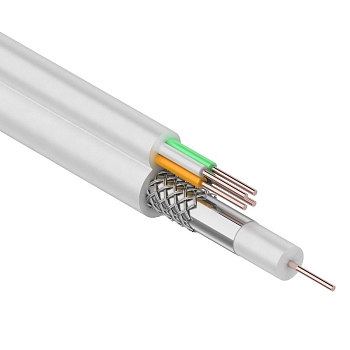 Кабель ККСВ-В+4х0,5 мм, 100 м, белый, REXANT