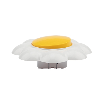 Выключатель одноклавишный HAPPY Ромашка с/у, желтый/белый KRANZ