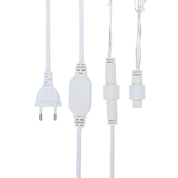 Гирлянда светодиодная Бахрома (Айсикл) 2,4х0,6м 88 LED БЕЛЫЙ прозрачный ПВХ IP65 постоянное свечение 230В блок в комплекте NEON-NIGHT