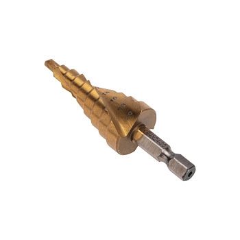 Сверло по металлу ступенчатое ТИТАН 4,0-20,0мм, 76мм, 65 HRC, Р6М5 TiN KRANZ