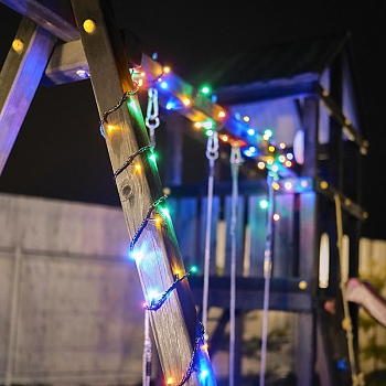 Гирлянда Нить управляемая 10м 100 LED МУЛЬТИКОЛОР (RGYB) черный ПВХ IP65 свечение с динамикой 230В нужен контроллер 217-204 NEON-NIGHT