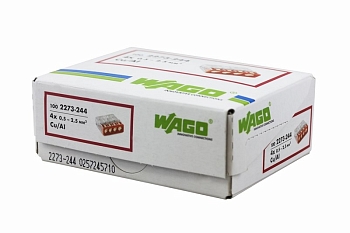 2273-244 Экспресс-клемма с пастой 4-проводная до 2,5 мм², (100 шт./уп.) WAGO