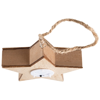 Деревянная фигурка с подсветкой Звездочка 24x13x3,6 см