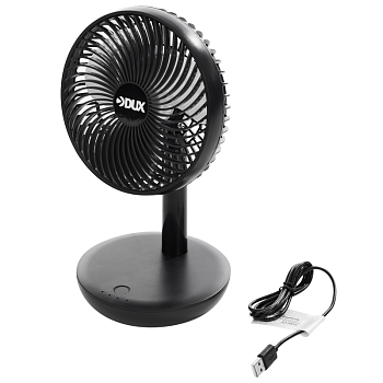 Вентилятор настольный USB, черный, 6Вт