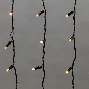 Гирлянда светодиодная Бахрома (Айсикл) 4,8х0,6м 176 LED ЖЕЛТЫЙ черный ПВХ IP65 постоянное свечение 230В нужен блок 303-500 NEON-NIGHT