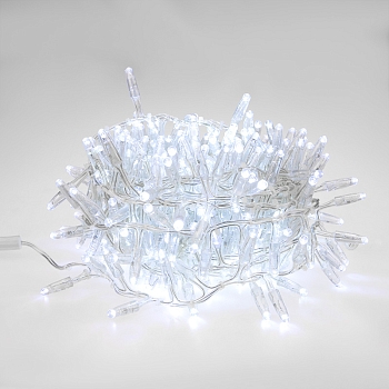 Гирлянда светодиодная Кластер 10м 200 LED БЕЛЫЙ прозрачный ПВХ IP65 постоянное свечение 230В нужен блок 303-500-1 NEON-NIGHT