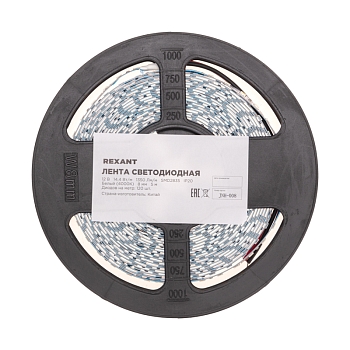Лента светодиодная 12В, SMD2835, 14,4Вт/м, 120 LED/м, 4000K, 8мм, 5м, IP20 REXANT