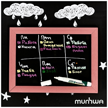 Маркер меловой Chalk Marker 3мм, спиртовая основа, белый MunHwa